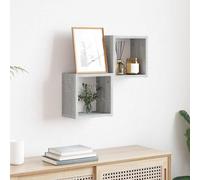 vidaXL Scaffali da parete 2 pcs Grigio 26 x 15 x 26 cm