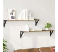 vidaXL Scaffali da parete - Rovere artigianale 2 pezzi 80x15x15,5 cm - Mensole salvaspazio