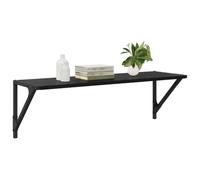 vidaXL Scaffali da parete 2 pcs Rovere Nero 80 x 25 x 25,5 cm