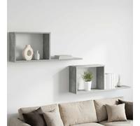 vidaXL Scaffali flottanti 2 pz Grigio Cemento 80 x 15 x 30 cm