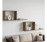 vidaXL Scaffali flottanti 2 pz Rovere Artigianale 80 x 15 x 30 cm