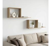 vidaXL Scaffali flottanti 2 pz Rovere Sonoma 80 x 15 x 30 cm