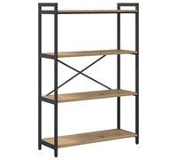 vidaXL Scaffali in Rovere Artigianale 80 x 30 x 118 cm, Fatti di Legno ingegnerizzato e Acciaio. Scaffali a Strati con Piedi Regolabili, Struttura Incrociata per stabilità. Perfetti per Uso Interno,