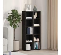 vidaXL Scaffali Porta CD 2 pz Rovere Nero 21x16x93,5 cm in Truciolato, unità di stoccaggio CD, mobiletto CD, Porta CD, mobiletto con mensola