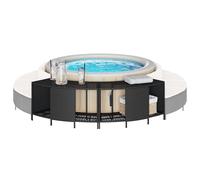 vidaXL Scaffali Portaoggetti Vasca Idromassaggio 2pz Polyrattan Nero, scaffale da Esterno, scaffale da Giardino, espositore, scaffale espositivo