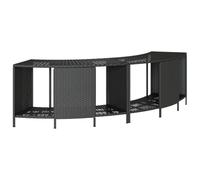 vidaXL Scaffali Portaoggetti Vasca Idromassaggio 2pz Polyrattan Nero, scaffale da Esterno, scaffale da Giardino, espositore, scaffale espositivo