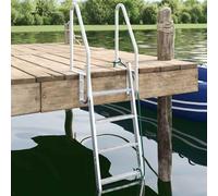 vidaXL Scala da Dock a 4 Gradini Argento 58 x 77 x 166 cm Alluminio