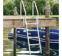 vidaXL Scala da Molo 5 Gradini Argento 58 x 77 x 191 cm Alluminio
