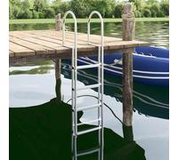 vidaXL Scala da Molo Argento 45 x 11.5 x 162 cm Alluminio
