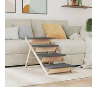 vidaXL Scala per Cani Grigia 105x47 cm in Legno Massello di Abete