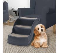 vidaXL Scala per Cani Pieghevole con 3 Gradini Grigio Scuro