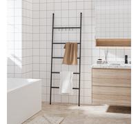 vidaXL Scala portasciugamani a 5 ripiani nera 58x175 cm in ferro