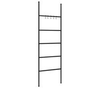 vidaXL Scala Porta Asciugamani con 5 Livelli Nera 58x175 cm in Ferro