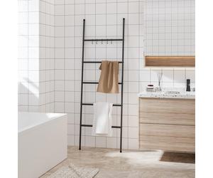 vidaXL Scala portasciugamani a 5 ripiani nera 58x175 cm in ferro