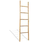 vidaXL Scala Portasciugamani con 5 Pioli in Bambù 150 cm