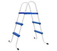 Scaletta per piscina blu e bianca 84 cm acciaio