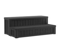 vidaXL Scaletta per vasca idromassaggio con vano portaoggetti 2 gradini nero 93 x 57 x 35 cm PP, moderno sgabello per spa rettangolare, resistente alle intemperie, resistente ai raggi UV, portatile