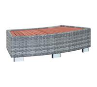 vidaXL Scalino per Spa Elegante Versatile Resistente Gradino per Vasca Idromassaggio Grigio in Polyrattan e Legno Eucalipto 92x45x25 cm