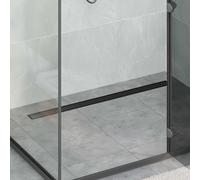 vidaXL Scarico doccia 2-in-1 con sifone a 360° Nero 100 cm