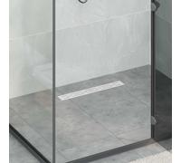 vidaXL Scarico doccia design a linea con sifone a 360° Argento 50 cm