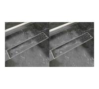 vidaXL Scarico Doccia Lineare 2 pz 530x140 mm in Acciaio Inossidabile