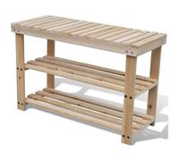 vidaXL - Scarpiera 2 in 1 con Panca in Legno Massello di Abete