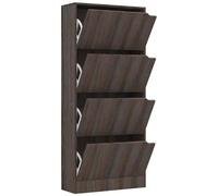 Scarpiera 4 ante grigia rovere sonoma 59x24x136cm in truciolato