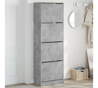 Scarpiera 4 cassetti ribaltabili grigio cemento 60x34x187,5 cm