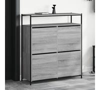 Scarpiera 4 cassetti ribaltabili grigio sonoma 100x34x112 cm