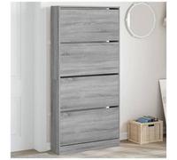 VIDAXL - Scarpiera 4 Cassetti Ribaltabili Grigio Sonoma 80x21x163,5 Cm