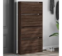 vidaXL Scarpiera 4 Cassetti Ribaltabili Rovere Marrone 80x21x163,5 cm