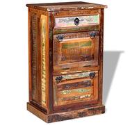 vidaXL Scarpiera a 4 Ripiani con Cassetto in Legno Massello Recuperato Scarpe