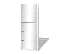 vidaXL Scarpiera a 5 Strati con Specchio Bianca 63x17x169,5 cm