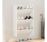 vidaXL Scarpiera a Muro Bianca 60x18x90 cm in Legno Multistrato