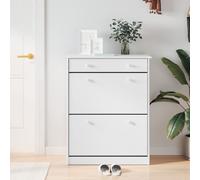 vidaXL Scarpiera ALTA Bianca 77x35x96 cm in Legno Massello di Pino