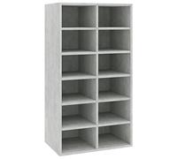 vidaXL Scarpiera Alta Moderna Robusta Elegante Porta Scarpe Mobile con Scaffali Aperti Espositore Organizer Salvaspazio Grigio Cemento in Multistrato