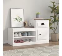 vidaXL Scarpiera Bianca 100x42x60 cm in Legno Multistrato