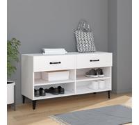vidaXL Scarpiera Bianca 102x35x55 cm in Legno Multistrato