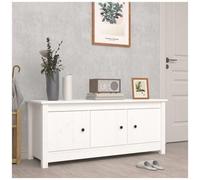 VIDAXL - Scarpiera Bianca 110x38x45,5 Cm In Legno Massello Di Pino