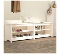 VIDAXL - Scarpiera Bianca 160x36,5x50 Cm In Legno Massello Di Pino