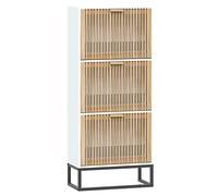 VIDAXL - Scarpiera Bianca 52x25x120 Cm In Legno Multistrato