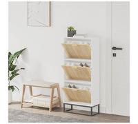 VIDAXL - Scarpiera Bianca 52x25x120 Cm In Legno Multistrato