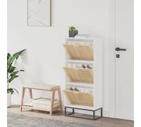 VIDAXL - Scarpiera Bianca 52x25x120 Cm In Legno Multistrato