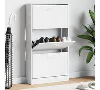 vidaXL Scarpiera 59x17x108 cm Bianca in Legno Multistrato