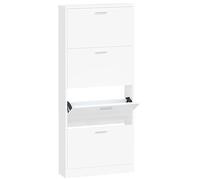 vidaXL Scarpiera Bianca 59x17x150 cm in Legno Multistrato