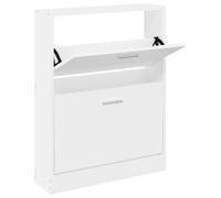 vidaXL Scarpiera Bianca 59x17x81 cm in Legno Multistrato