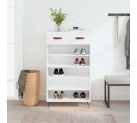AX Scarpiera Bianco 5Scomparti Cassetti 60x35x105cm Arredo Elegante Nuovo 829580