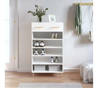 AX Scarpiera 5Scomparti Piedini Cassetto Organizer Arredamento Bianco New 829596
