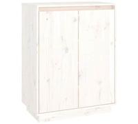 VIDAXL - Scarpiera Bianca 60x35x80 Cm In Legno Massello Di Pino