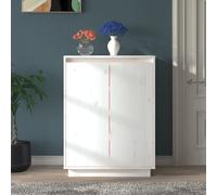 vidaXL Scarpiera Bianca 60x35x80 cm in Legno Massello di Pino